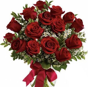 15 red roses with greenery | Flower Delivery Krasnogorsk